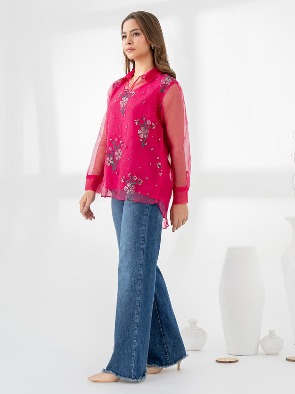 Limelight Embroidered Organza Top