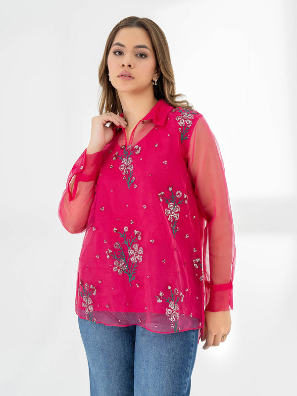limelight Embroidered Organza Top