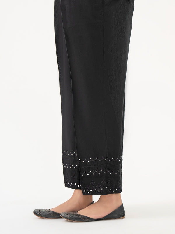 Limelight Embroidered Raw Silk Trouser(Pret)