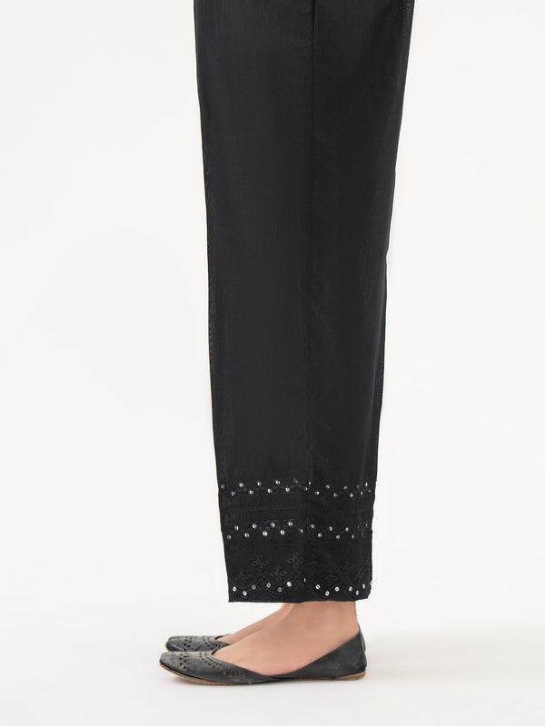 Limelight Embroidered Raw Silk Trouser(Pret)