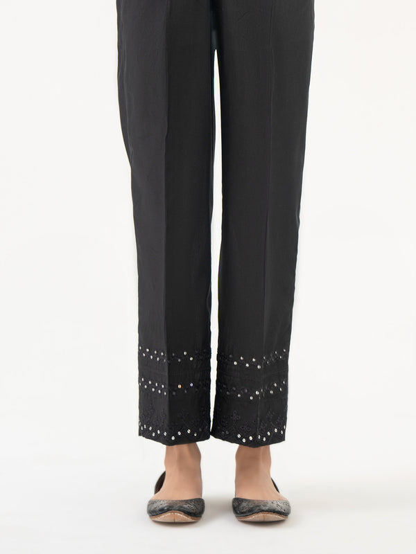Limelight Embroidered Raw Silk Trouser(Pret)