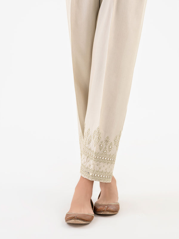 Limelight Embroidered Raw Silk Trouser (Pret)