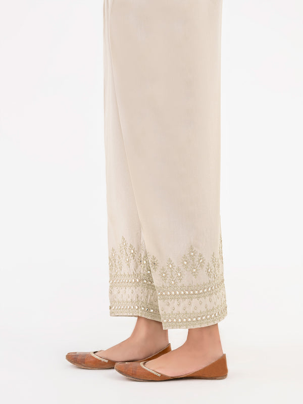Limelight Embroidered Raw Silk Trouser (Pret)