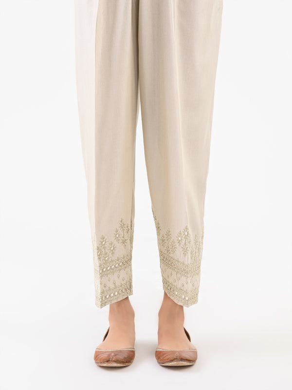 limelight Embroidered Raw Silk Trouser (Pret)