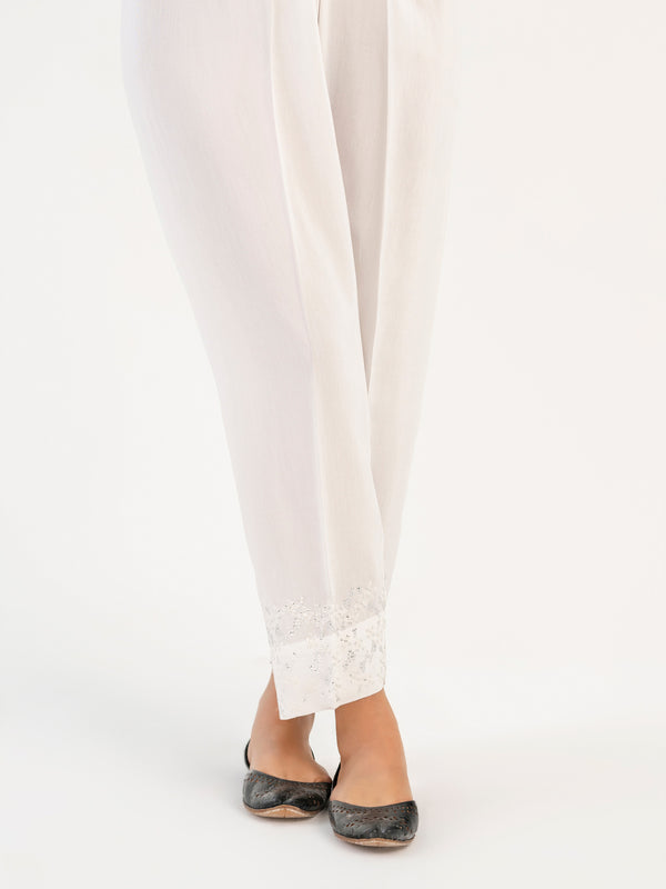 Limelight Embroidered Raw Silk Trouser(Pret)