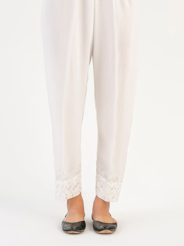 limelight Embroidered Raw Silk Trouser(Pret)