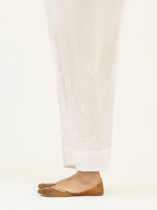 Limelight Embroidered Raw Silk Trouser(Pret)