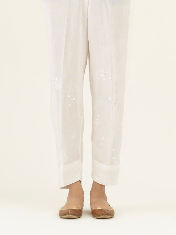 limelight Embroidered Raw Silk Trouser(Pret)