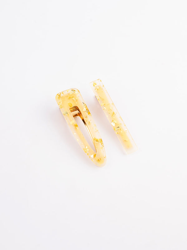 Limelight Geometric Glittered Hair Clip Set