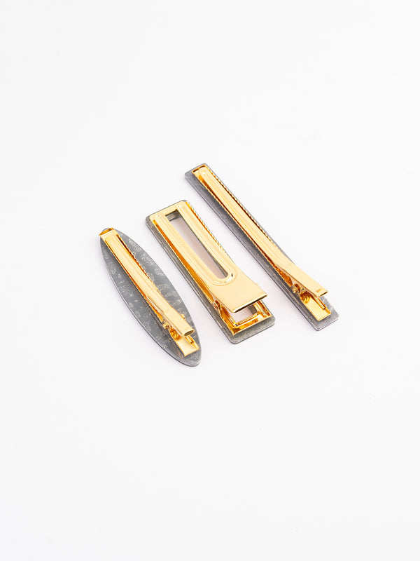 Limelight Geometric Glittered Hair Clip Set