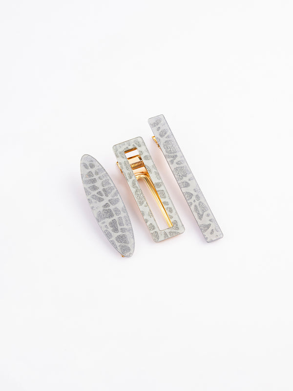 limelight Geometric Glittered Hair Clip Set