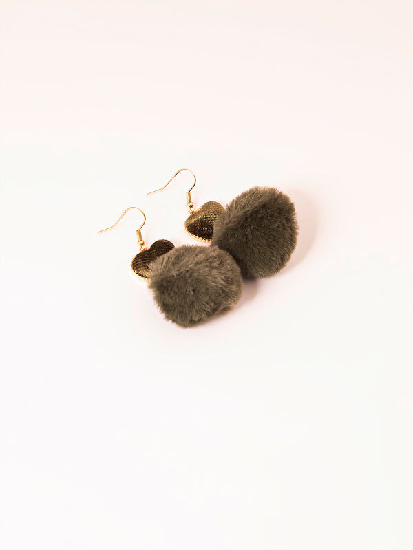 limelight Heart Pompom Drop Earrings