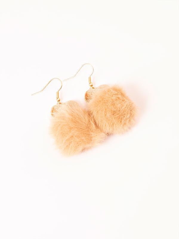 limelight Heart Pompom Drop Earrings