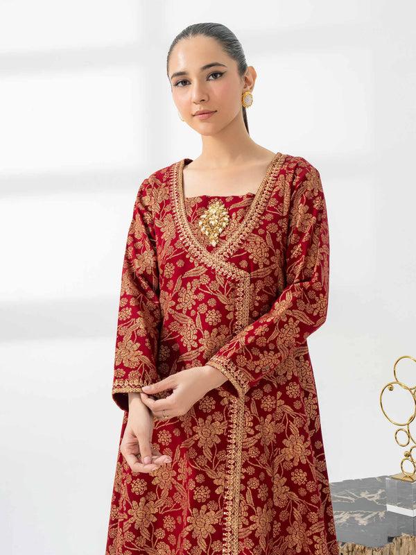 Limelight Khaddar Angrakha-Embroidered (Pret)