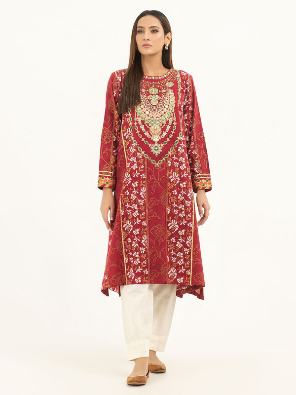 limelight Khaddar Shirt-Gold Paste Print (Pret)