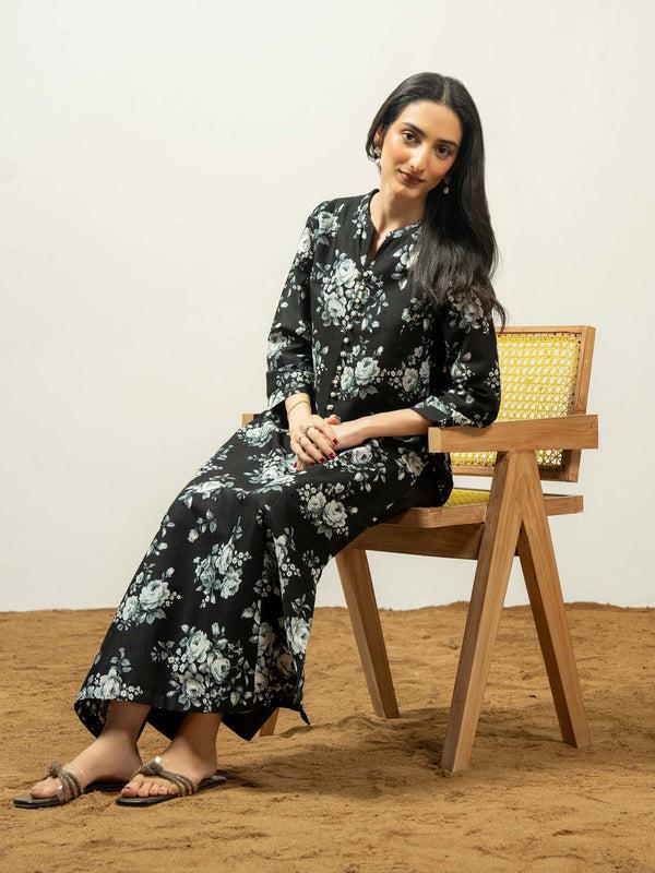 Limelight Khaddar Shirt-Printed (Pret) Black