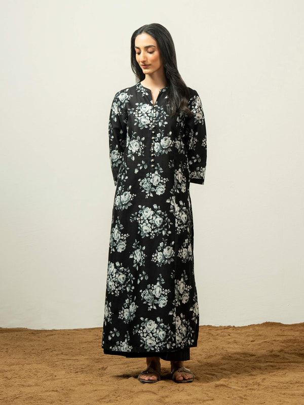 Limelight Khaddar Shirt-Printed (Pret) Black