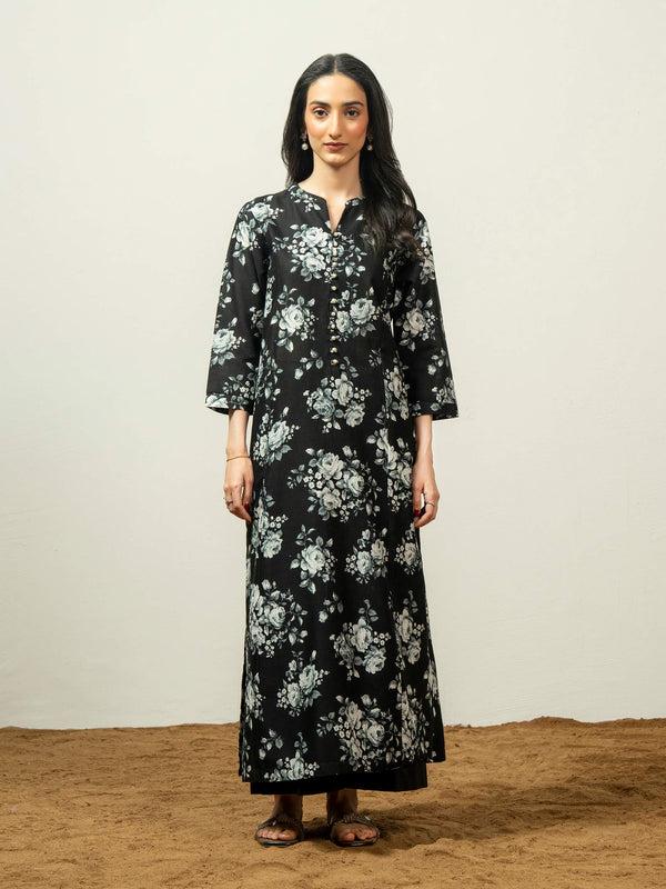 limelight Khaddar Shirt-Printed (Pret) Black