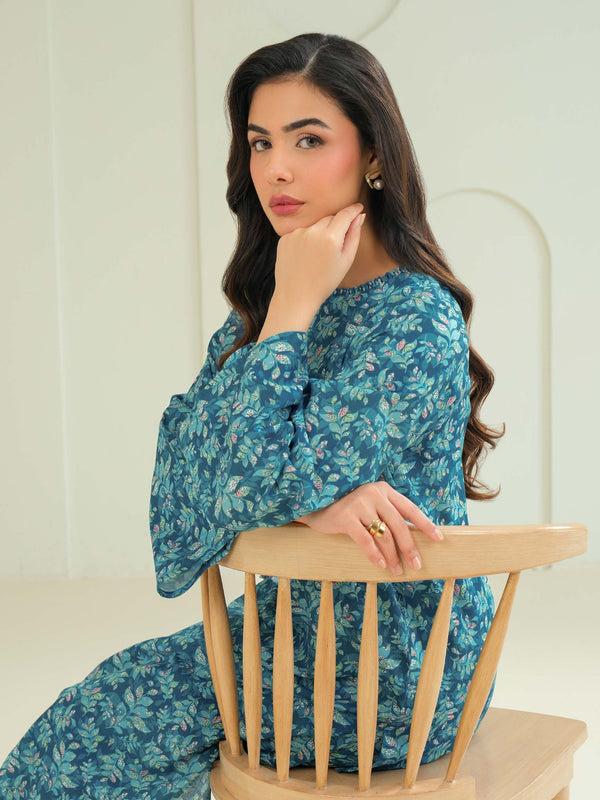 Limelight Khaddar Shirt-Printed (Unstitched) Blue