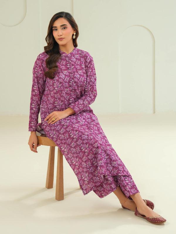 Limelight Khaddar Shirt-Printed (Unstitched) Plum