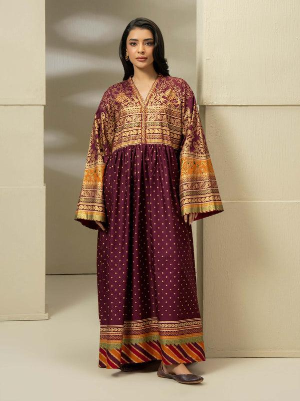 Limelight Lawn Shirt-Paste Print (Pret) Maroon