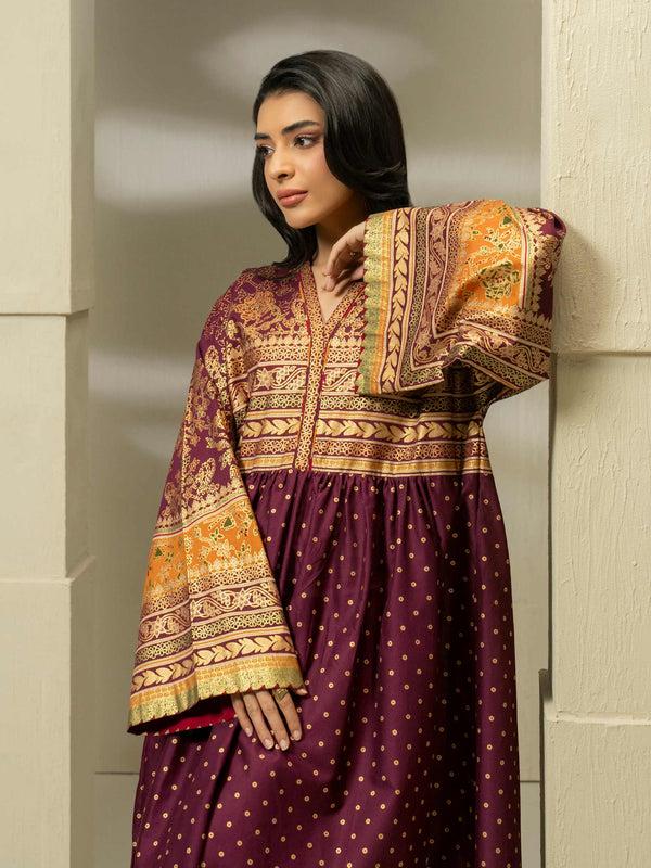 limelight Lawn Shirt-Paste Print (Pret) Maroon