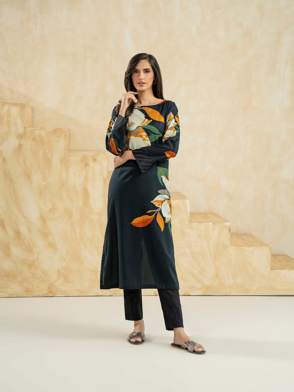 limelight Lawn Shirt-Printed (Pret) Black