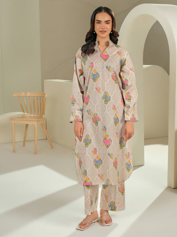 Limelight Lawn Shirt-Printed (Unstitched) Beige