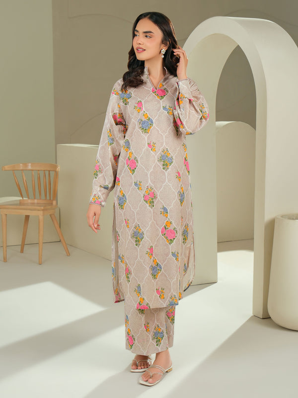 Limelight Lawn Shirt-Printed (Unstitched) Beige