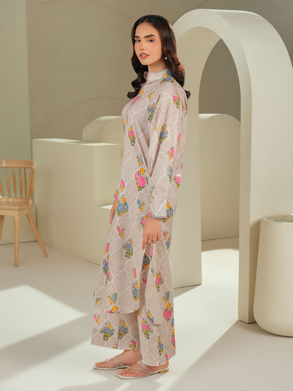 Limelight Lawn Shirt-Printed (Unstitched) Beige