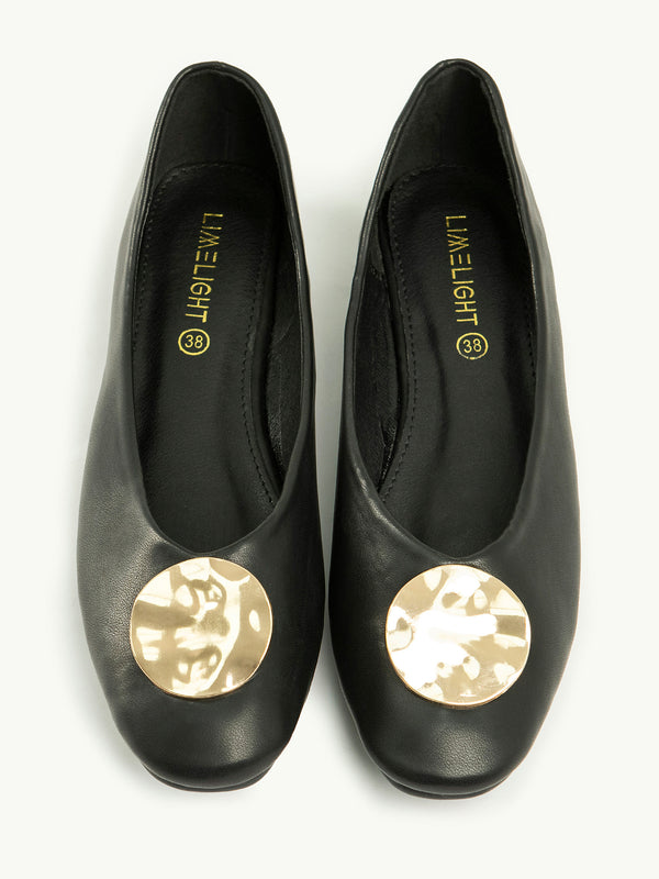Limelight Metallic Brooch Pumps