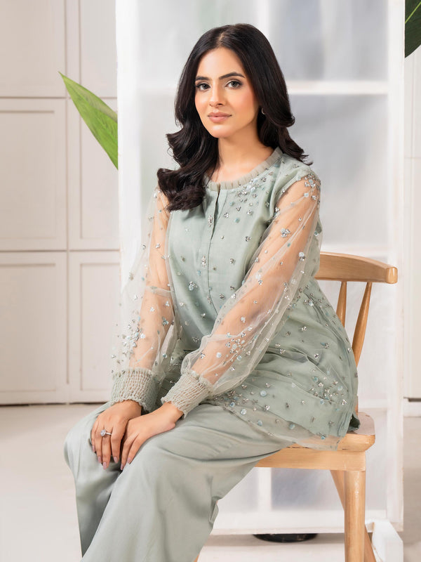 Limelight Net Co-ord Set-Embroidered (Pret)