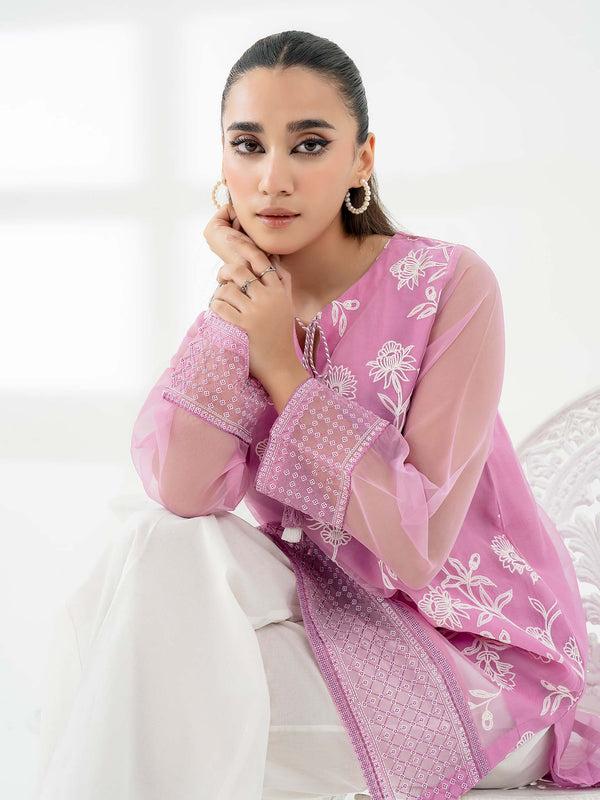 Limelight Organza Kurti-Embroidered (Pret)