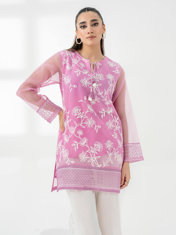 Limelight Organza Kurti-Embroidered (Pret)