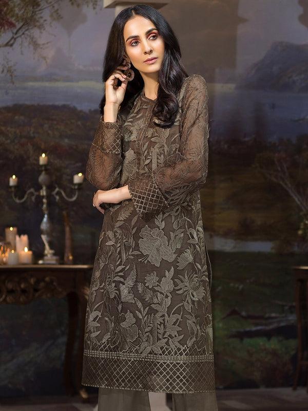 Limelight Organza Shirt-Embroidered (Unstitched)