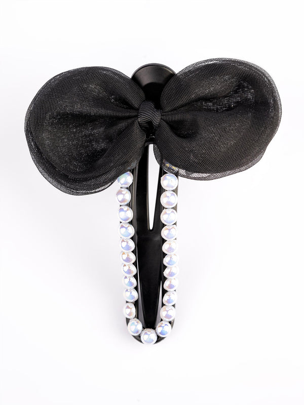 limelight Pearl Embellished Bow Hair Clip