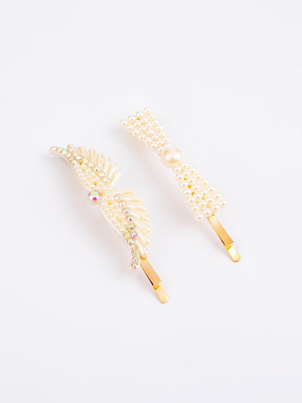 Limelight Pearl Embellished Hair Clip Set