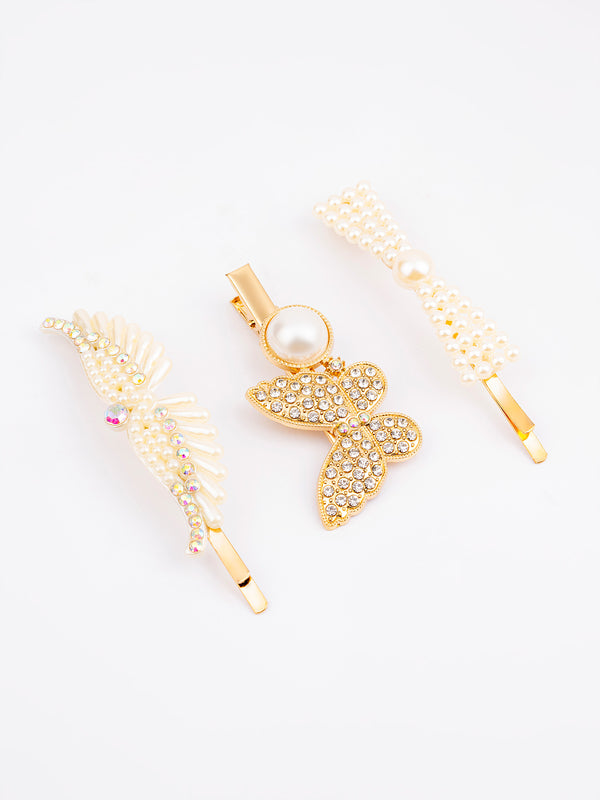 limelight Pearl Embellished Hair Clip Set