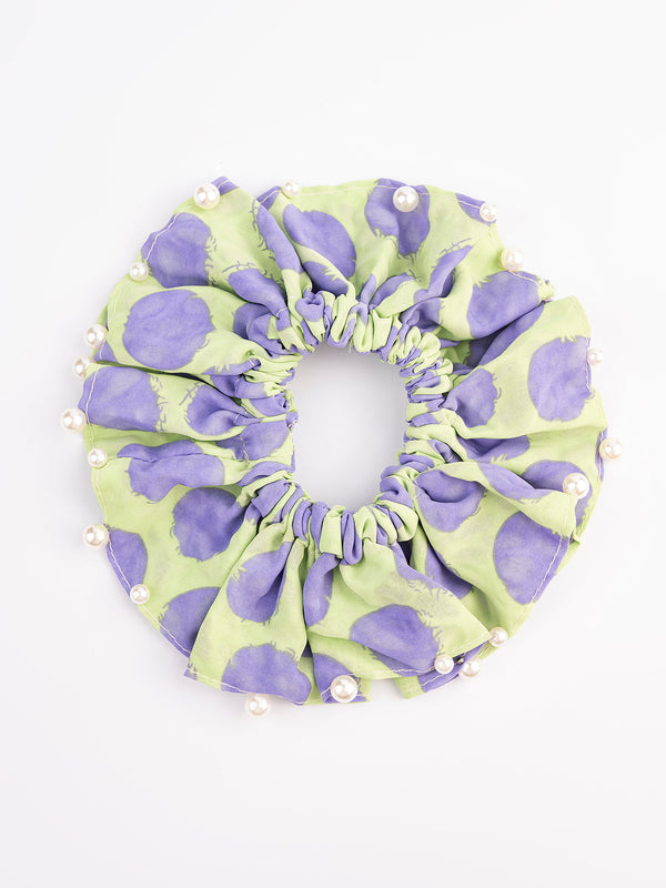 limelight Pearl Embellished Printed Hair Tie