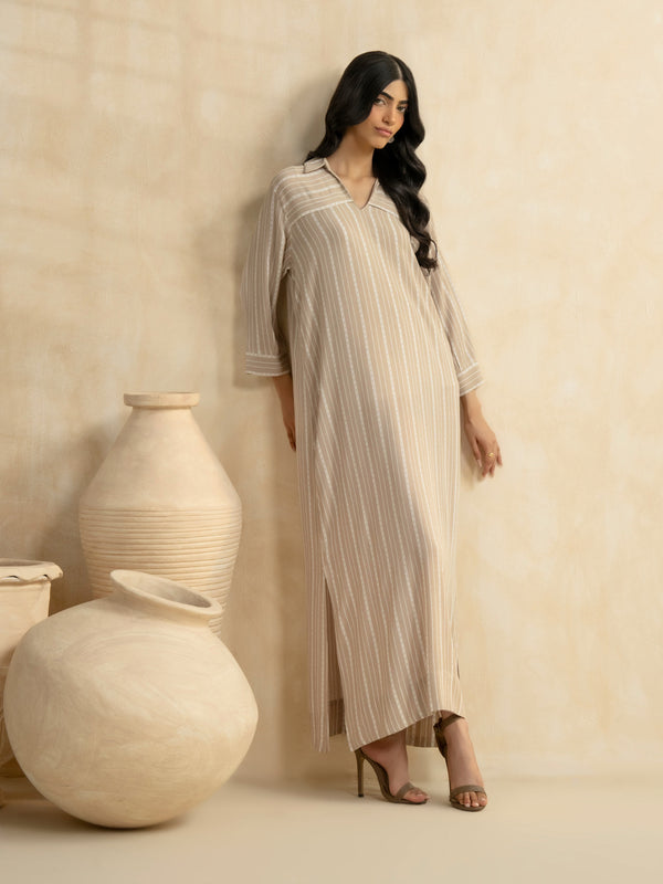 Limelight Printed Grip Dress Beige