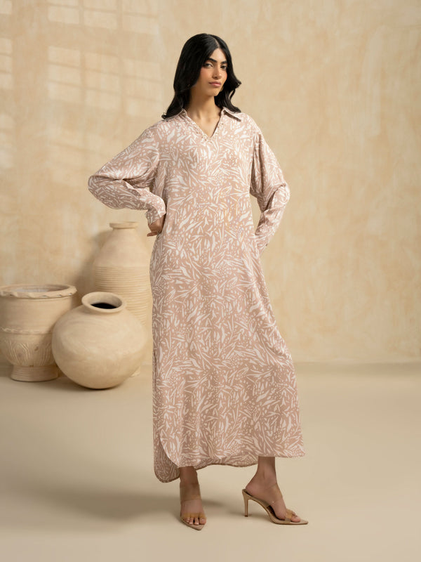 Limelight Printed Grip Dress Beige