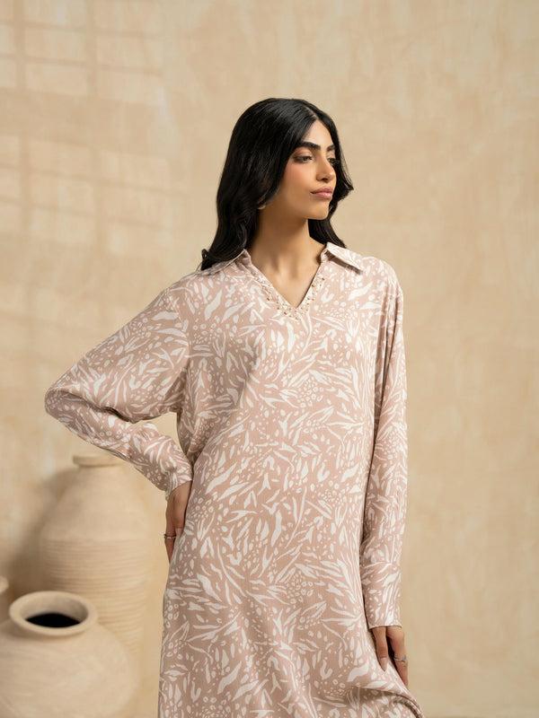 Limelight Printed Grip Dress Beige