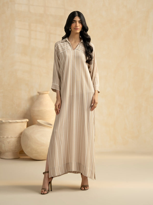 limelight Printed Grip Dress Beige