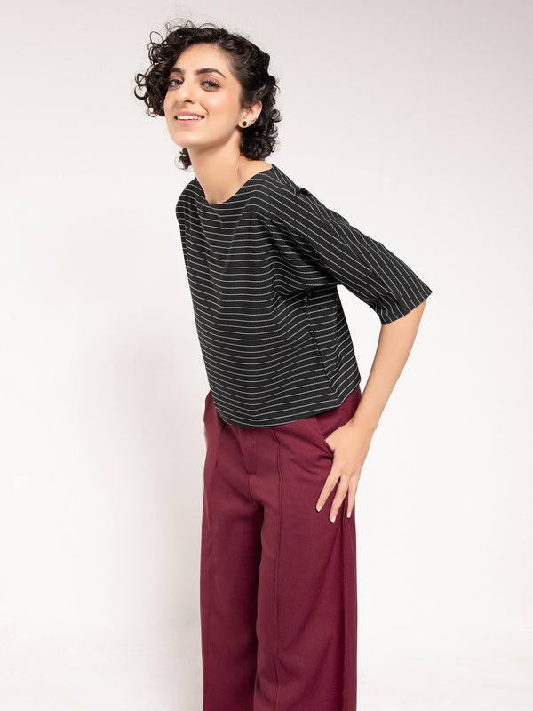 limelight Printed Silk Crop Top