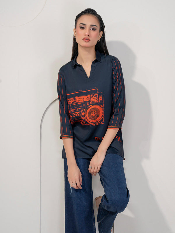 Limelight Printed Silk Top