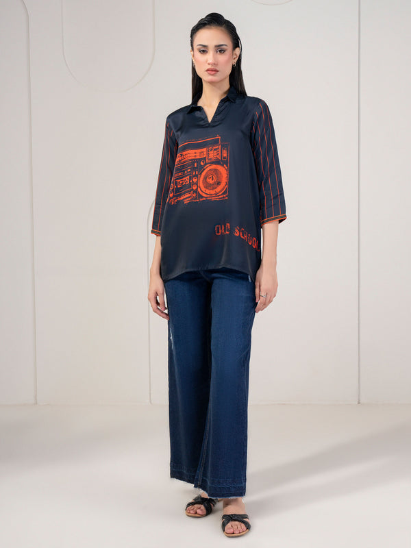 Limelight Printed Silk Top