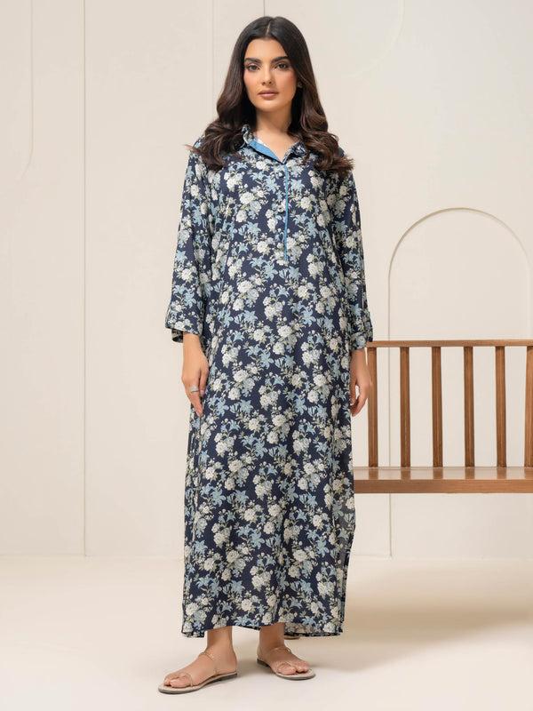 Limelight Printed Viscose Dress (Pret) Navy