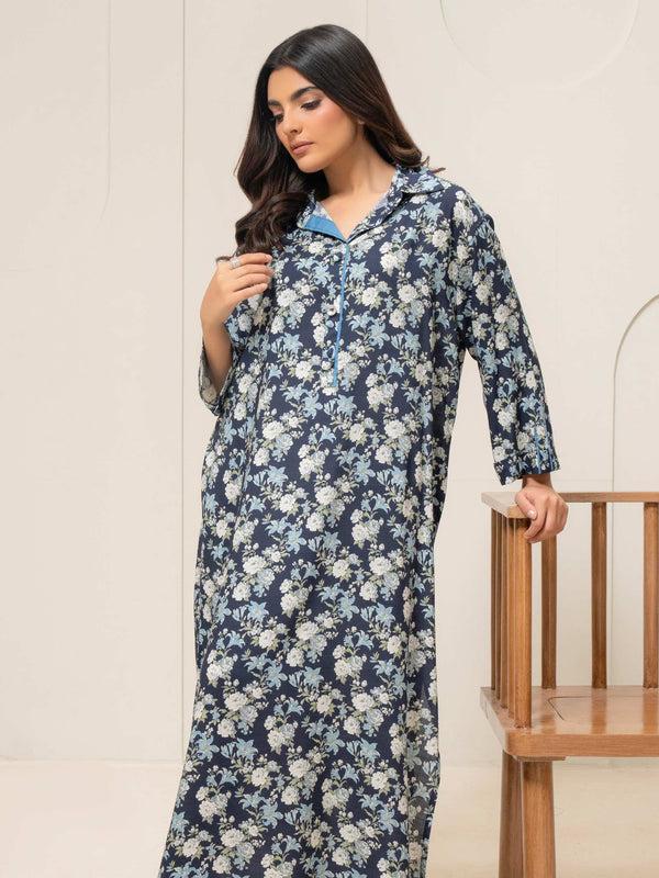 Limelight Printed Viscose Dress (Pret) Navy