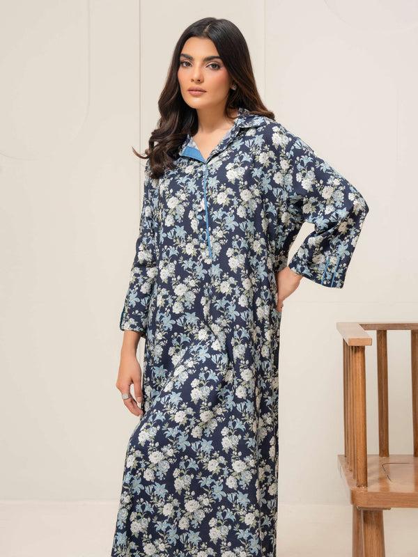 limelight Printed Viscose Dress (Pret) Navy