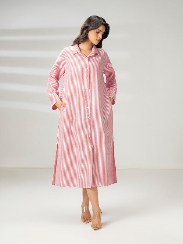 Limelight Printed Yarn Dyed Dress Pink